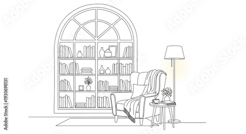 Detailed Illustration of Clock Tower Building.