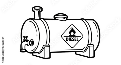 Diesel Fuel Tank Container Illustration.