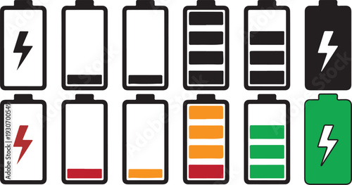 Battery charge levels illustration