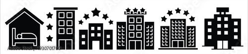 hotel building icon set 