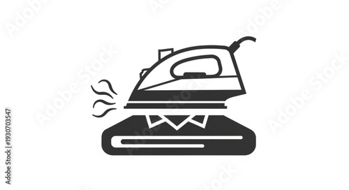 Electric Iron Illustration on White.