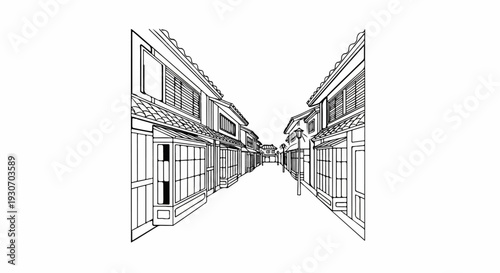 Traditional architecture lines a narrow street, evoking a sense of history and place