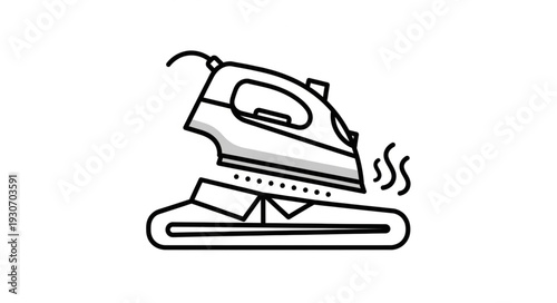 Electric Iron Illustration on White.