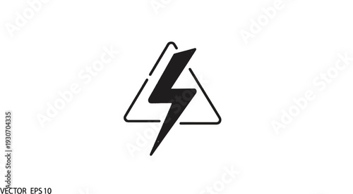 Warning symbol with a lightning bolt inside a triangle, indicating electrical hazard