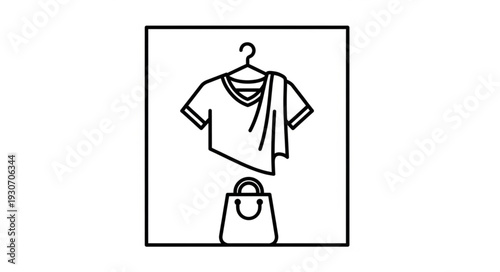 Fashion Illustration of Shirt and Handbag.