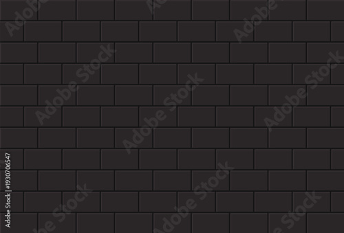 Black brick wall seamless pattern, texture for interior decoration and wallpaper.
