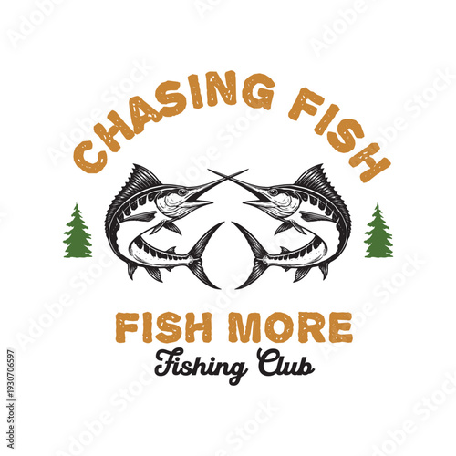 fishing Illustration vector, Perfect for t-shirt prints, posters, and other uses