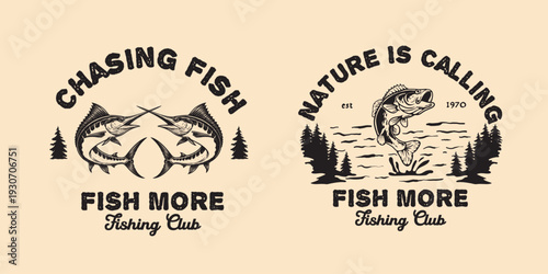 fishing Illustration vector, Perfect for t-shirt prints, posters, and other uses