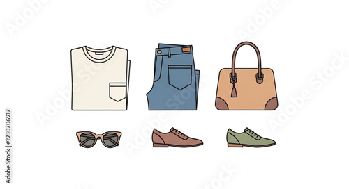 Fashion Accessories and Clothing Items Display.