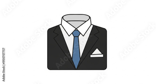 Formal Business Suit with Blue Tie.