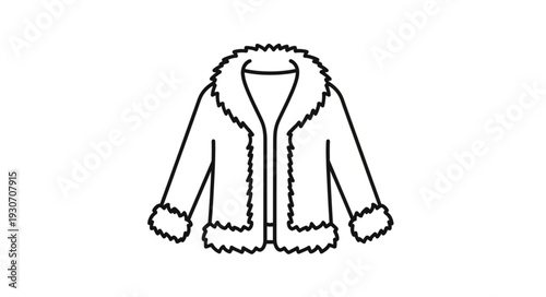 Fur Lined Winter Coat Illustration.