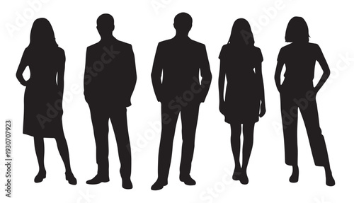 adult people black silhouettes illustration