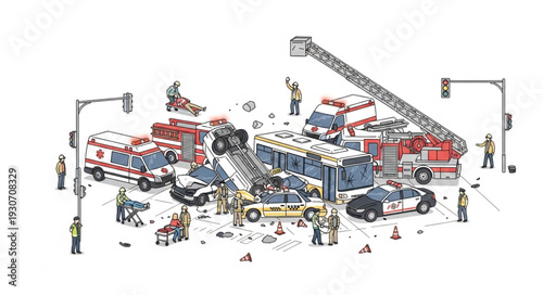 Firefighters Responding to Emergency Situation.