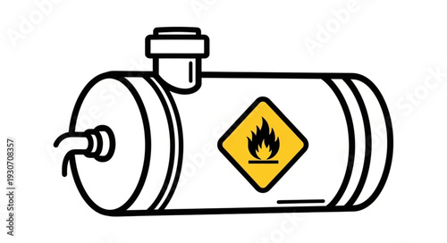 Flammable Gas Cylinder Warning Sign.