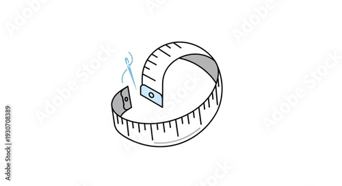 Flexible Measuring Tape Illustration Isolated.