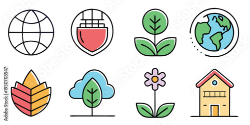 earth and environment protection concept colorful linear 