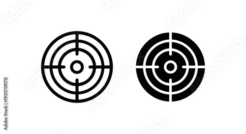 Target Icons Representing Goals, Focus, and Accuracy in Business and Marketing