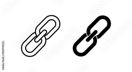 Link Icons: Interlocking Chain Links Representing Connection, Security, and Relationships