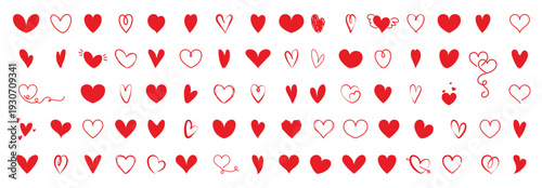 heart set red heart collection heart icon