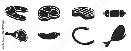  icons for theme meat white background 