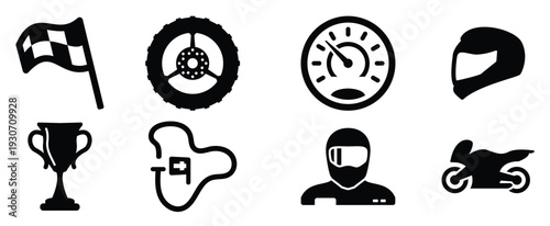 set of black icons isolated on white background on theme