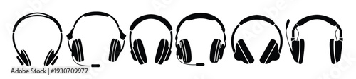  set of different shape headphone icon