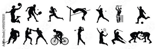 set of silhouettes of sports sports silhouettes sports