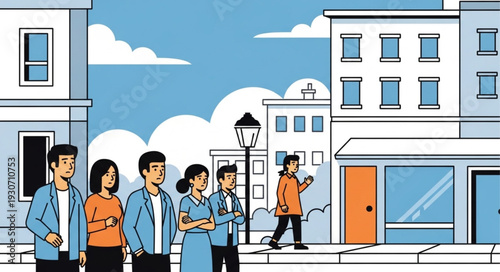 Group of People Walking Together.