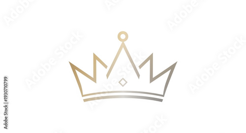 Golden Crown Icon Simple Design.