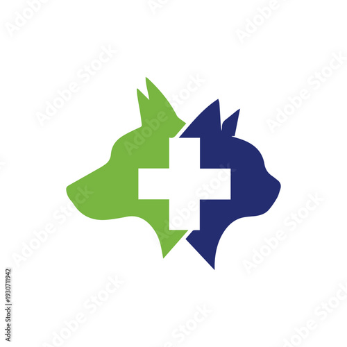 modern pet clinic logo design vector illustration. 