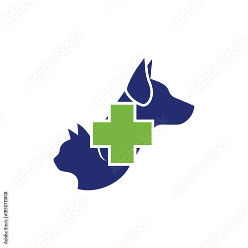 modern pet clinic logo design vector illustration. 