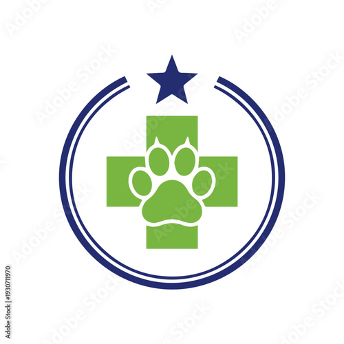 modern pet clinic logo design vector illustration. 