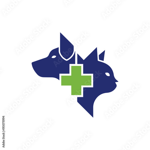 modern pet clinic logo design vector illustration. 