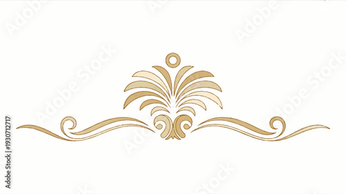 A decorative ornamental design in gold and cream colors against a white background (2)_traced