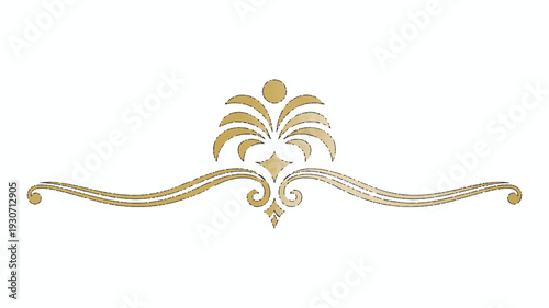 A decorative ornamental design in gold and cream colors against a white background (3)_traced