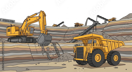 Heavy Machinery at Construction Site.