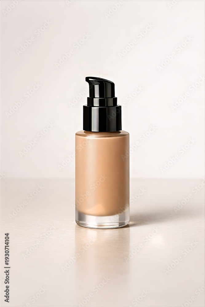 Naklejka premium Liquid Foundation Bottle – Minimal Professional Makeup Product Shot