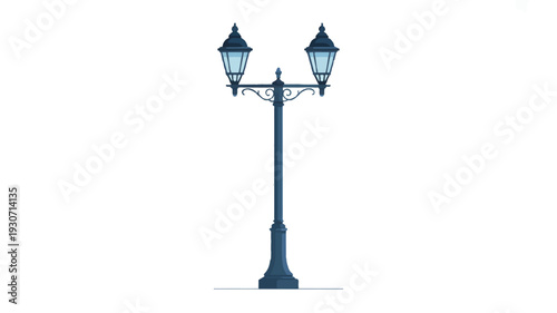 A detailed illustration of a classic Victorian-style street lamp on a white background (2)_traced