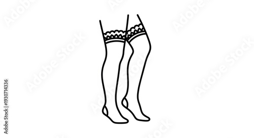 Illustration of Womans Stockings Legs.
