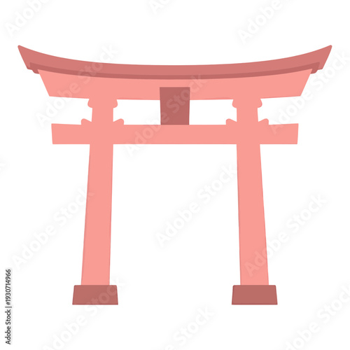 Red Torii Gate Vector Icon