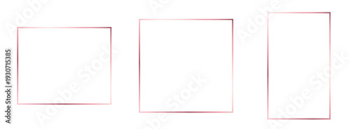  rose gold thin frame set pink gold geometric borders in art