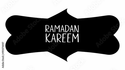 Ramadan Kareem greeting with elegant white text on black
