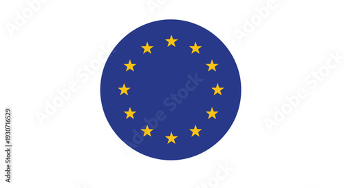 The european union flag with twelve golden stars a striking silhouette