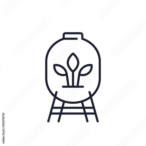 biogas storage line icon, industrial gas tank vector