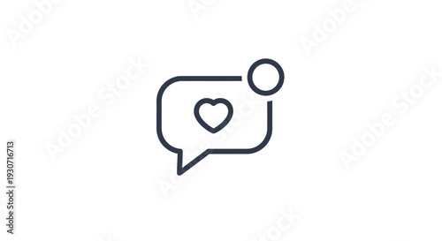 Heart in speech bubble icon.