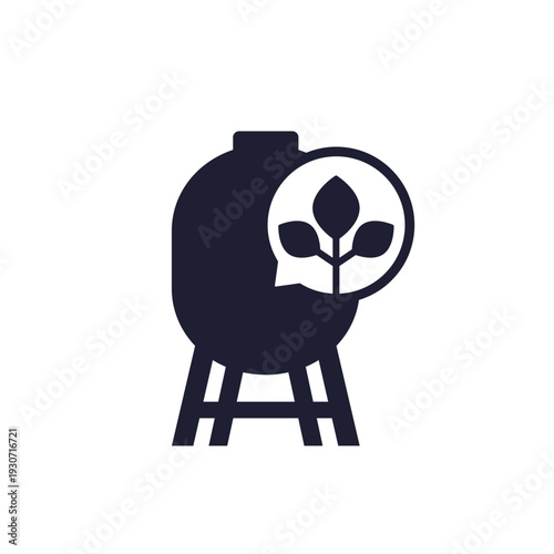 biogas storage, tank icon on white