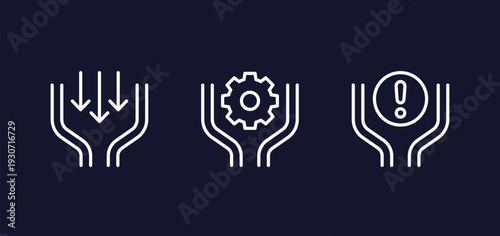 Bottleneck line icons for web