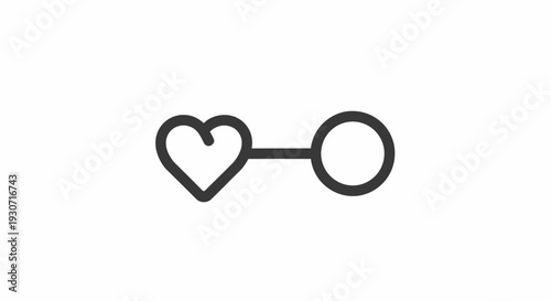 Heart Shape Connected to Circle Symbol.