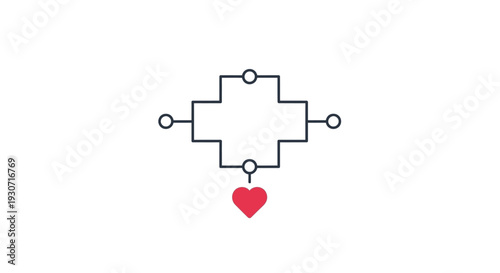 Heart Symbol Electronic Circuit Diagram.