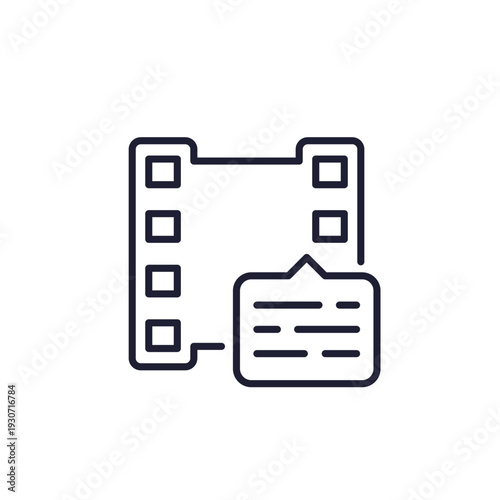 closed captions, subtitles for video line icon